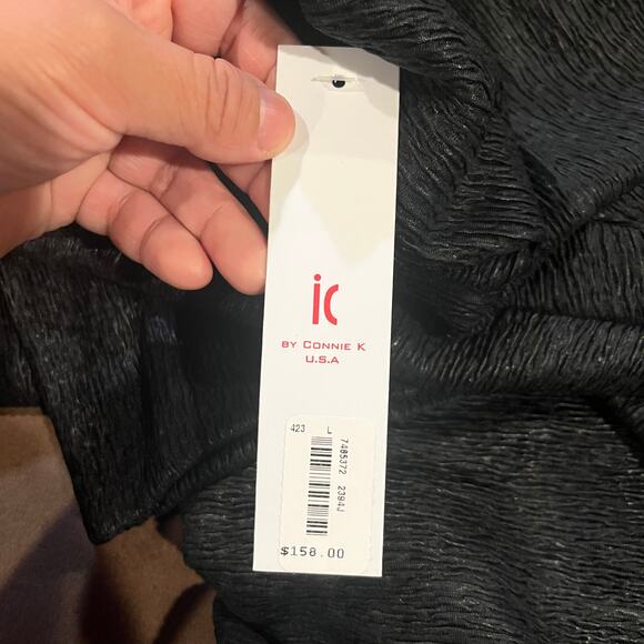 IC by Connie K Textured Black Zip Jacket Artsy Art to Wear Avant Garde LG New - Picture 9 of 9